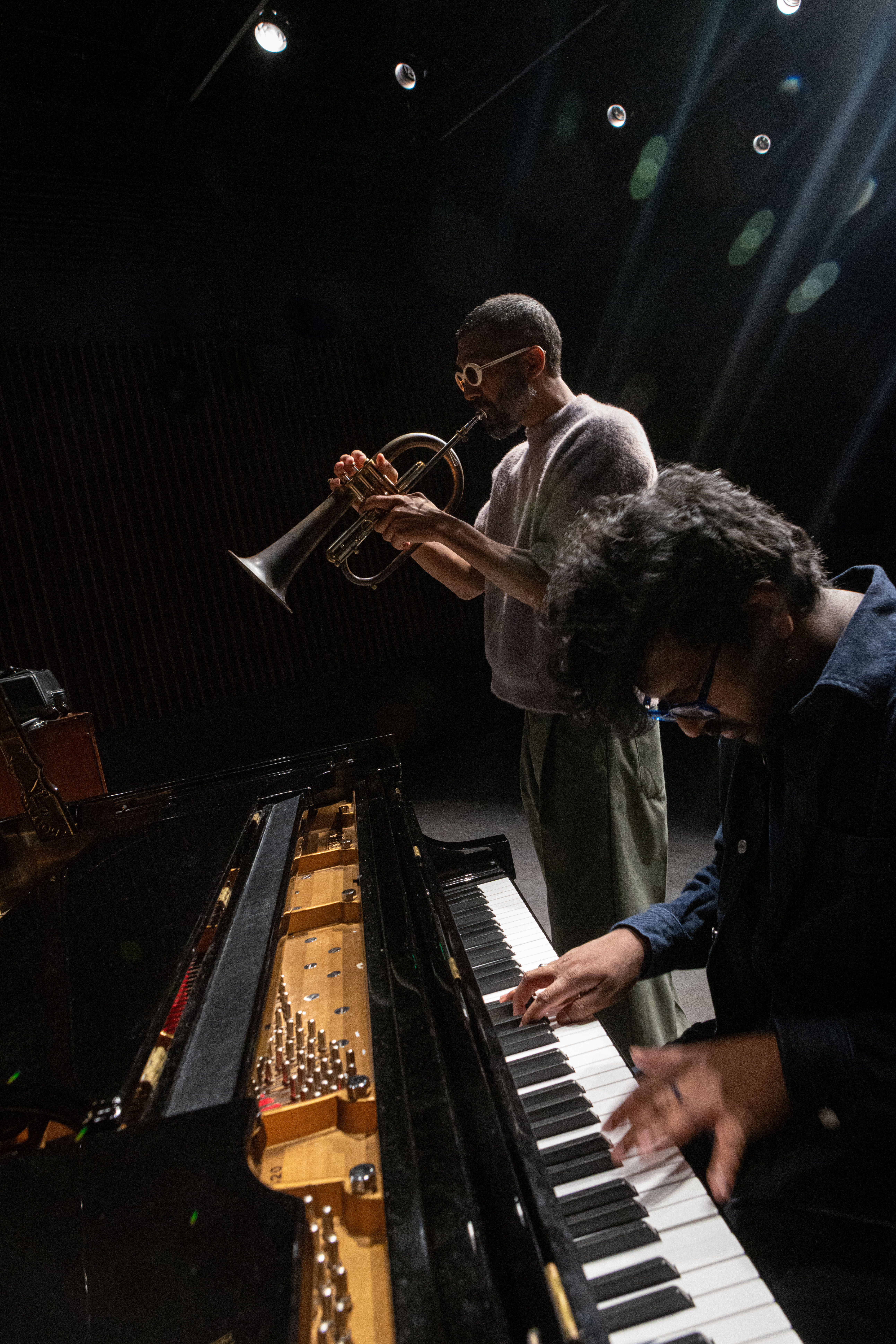 Student playing piano
